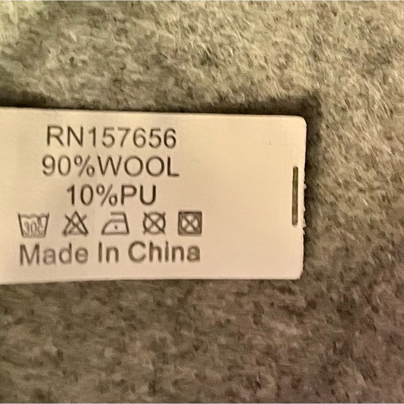 New Unisex Classic Neutral Gray Wool Hat with Tan Leather band on Wide Brim - Picture 6 of 16